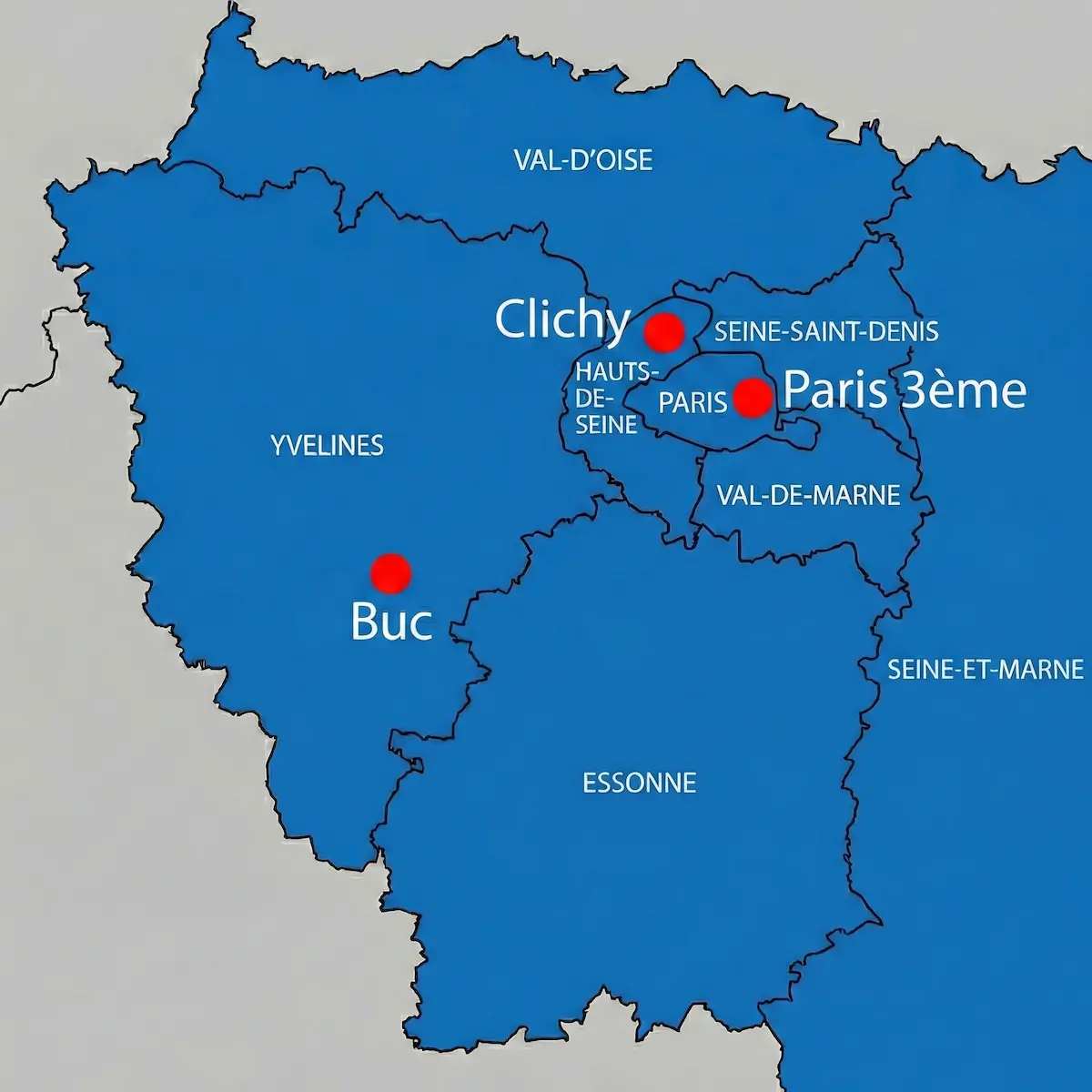 Zone d'intervention de mixa au nettoyage en Ile-de-France.